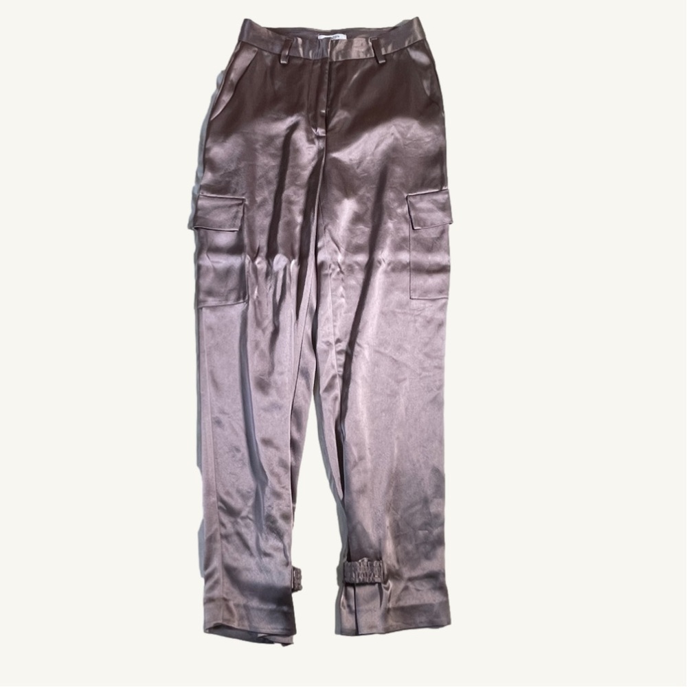 Babaton Taupe Refined Cargo Pant High-rise Satin Size 0